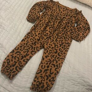 Old Navy Baby Leopard Print long pants romper.